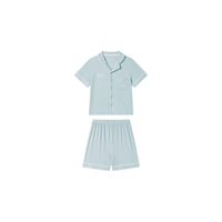 DOMIAMIA 竹纤维凉感儿童短袖家居服套装 竹波蓝 130cm
