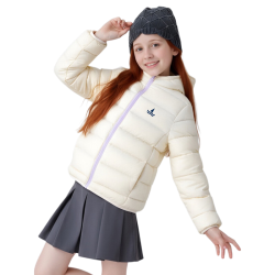 navigare 儿童羽绒服 斜线连帽 米白 120cm