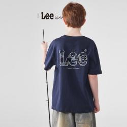 Lee 复古休闲纯棉儿童短袖男童t恤女童上衣夏季薄款中大童半袖宽松