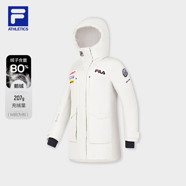 FILA 4810雪峰鹅绒|FILA斐乐女士中长款羽绒服冬新款滑雪运动外套