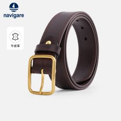 navigare 意大利小帆船头层牛皮合金针扣皮带腰带