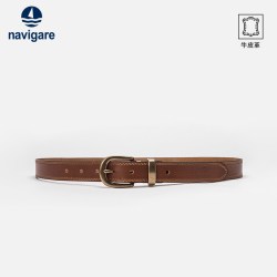 navigare 意大利帆船真皮针扣腰带女简约牛皮细腰带