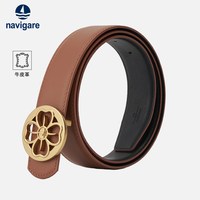 navigare 意大利小帆船镂空花朵扣女士腰带