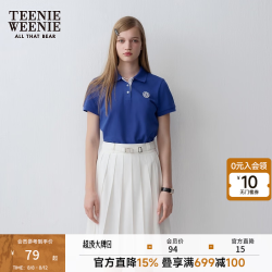 TEENIE WEENIE 小熊女装2024年学院风短袖POLO衫T恤 蓝色 160/S