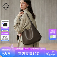 CASSILE 牛皮大容量子母托特包 比利时棕 女士单肩包