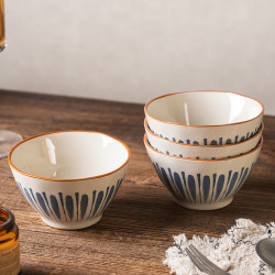 肆月 日式陶瓷釉下彩碗具 4.5英寸*4个