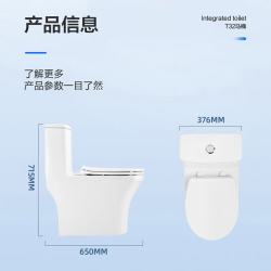 箭牌 T32 双龙卷漩吸 大冲力喷射虹吸节水马桶 连体坐便器 305mm