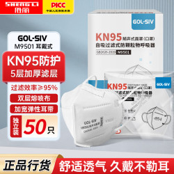 胜丽 KN95口罩工业防尘口罩重度粉尘独立装 防雾霾防尘粉尘防灰耳戴无阀 M9501 50只装