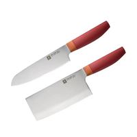 双立人 刀具套装 中片+多用刀(石榴红) 2件套