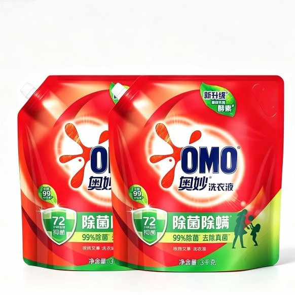 奥妙 全自动三合一薰衣草香味 99%除菌洗衣液3kg*2袋 12斤装