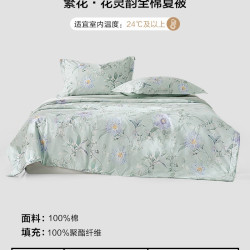 水星家纺 夏凉被空调被可水洗薄被子单双人学生宿舍夏季被芯床品