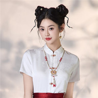 移动端：诺婉寻 2026新款红色短款马面裙套装女夏季新中式国风小个子汉服半身裙