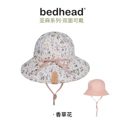 Bedhead 澳洲Bedhead女童四季渔夫防晒帽吸湿排汗亚麻UPF50+超轻薄遮阳帽