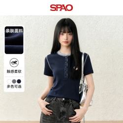 SPAO 【亨利领】正肩短袖T恤 休闲风