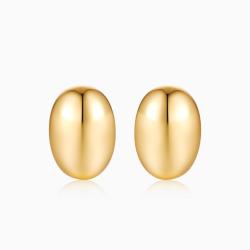 曼卡龙 蛋壳K金耳钉18K金耳饰时尚百搭日常款送礼