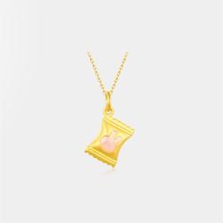 曼卡龙 sweet糖果黄金挂坠礼物（配银链）