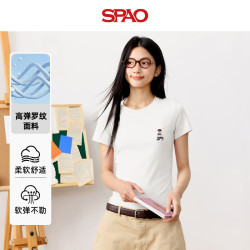 SPAO 【小熊印花】短袖T恤 修身显瘦 学院风