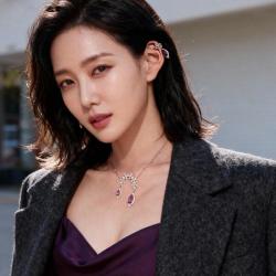 APM Monaco 紫色水滴项链单只水滴耳夹轻奢套装生日礼物送女友