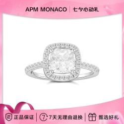 APM Monaco 方形密镶简约925银时尚银戒指七夕礼物送女友A22025OX