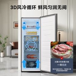 新飞 冰柜立式风冷无霜 灰色 156L