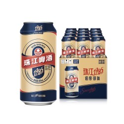珠江啤酒 珠江经典1985啤酒500mL*12罐易拉罐整箱装批发全麦精酿官方旗舰店