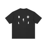 BONELESS 日系简约字母速干凉感宽松圆领短袖T恤