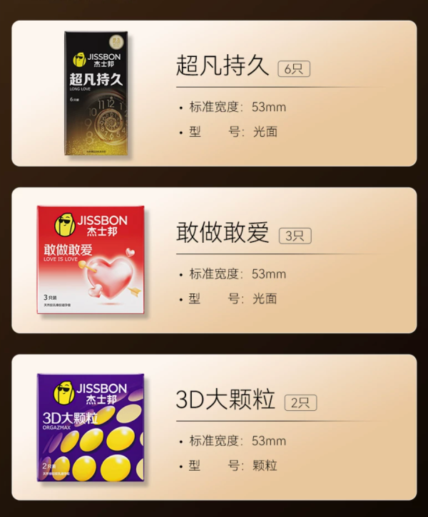 88VIP:杰士邦 超凡持久安全套组合 11只(超凡持久6只+3d颗粒2只+敢做敢爱3只)