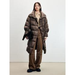 太平鸟 立领中长款蓬松保暖 女士羽绒服