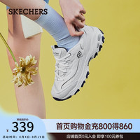 斯凯奇 女鞋秋冬小白熊休闲鞋子厚底增高百搭运动软底老爹鞋99999863 白色/海军蓝色/WNV 35
