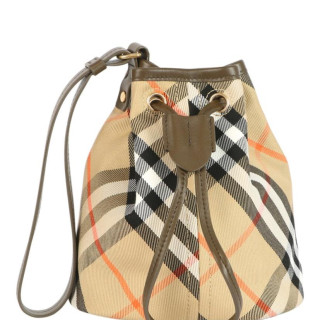 七夕好礼：BURBERRY Check Drawstring Pouch 花纹背包（棉）