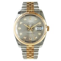 ROLEX 中古99新Rolex劳力士日志型18K黄金镶钻自动机械男士腕表