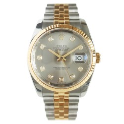 ROLEX 中古99新Rolex劳力士日志型18K黄金镶钻自动机械男士腕表