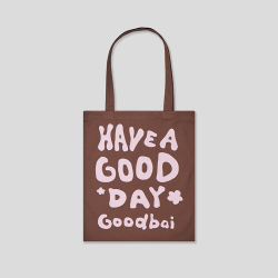 GOODBAI Have a good day薄款简易收叠印花帆布包托特包