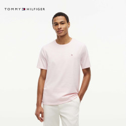 TOMMY HILFIGER Tommy26春夏新款男平纹针织刺绣圆领内搭正肩短袖T恤