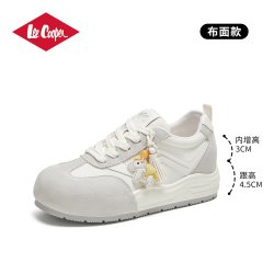 Lee Cooper [孟子义同款]马上有钱厚底德训鞋女款2026新款内增高女鞋透气板鞋
