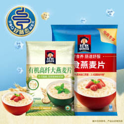 桂格 即食燕麦片 1000g+有机高纤大燕麦片 700g