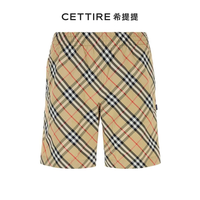 BURBERRY 巴宝莉 格纹弹力腰带泳裤 米黄色 2XL