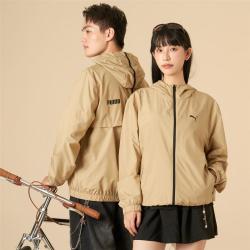 PUMA 梭织连帽夹克男装上衣休闲舒适时尚潮流内里网衬户外日常运动外套