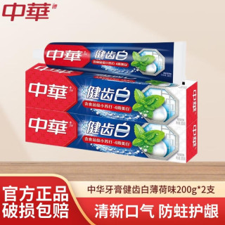 中华牌 中华健齿白牙膏 小苏打清新薄荷味200g去牙渍清新口气 清新薄荷味 200g
