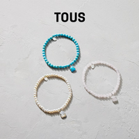 TOUS Icon color系列珍珠母贝黑玛瑙叠戴手链