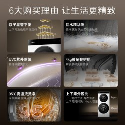 卡萨帝 CSB14LGWBU1 双子母筒分区洗 茉莉白 14kg 滚筒洗衣机
