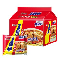 康师傅 一倍半红烧牛肉面 128g*5袋