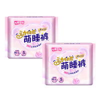 七度空间 动物君萌睡裤安睡裤女超长甜睡量多安心裤裤型卫生巾 M-L码 10条 80-110斤