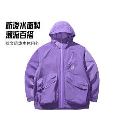 安踏 防泼水运动外套男女宽松春秋夹克梭织运动上衣
