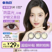 HYDRON 星眸印象之美防蓝光彩色隐形眼镜半年1片 赫本简黑 550
