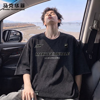 马克华菲 蜡染炒花短袖T恤 黑色 2XL
