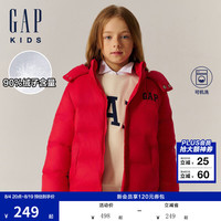 Gap 男女童2024秋季中长高克重羽绒外套642186 红色 150cm(12-13岁) 亚洲尺码