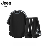 JEEP SPIRIT 吉普男士夏季短袖短裤两件套