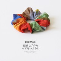 川野 法式彩色晕染大肠发圈女生新款轻奢小众扎马尾的发绳头饰发饰