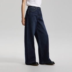 Lee 26春夏新品430超A阔腿牛仔裤中腰深蓝